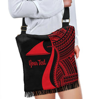 Tokelau Custom Personalised Boho Handbag - Red Polynesian Tentacle Tribal Pattern - Polynesian Pride