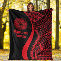American Samoa Premium Blanket - Red Polynesian Tentacle Tribal Pattern - Polynesian Pride