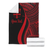 Fiji Custom Personalised Premium Blanket - Red Polynesian Tentacle Tribal Pattern - Polynesian Pride
