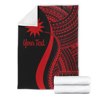Nauru Custom Personalised Premium Blanket - Red Polynesian Tentacle Tribal Pattern - Polynesian Pride