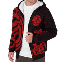 Tahiti Sherpa Hoodie - Red Tentacle Turtle - Polynesian Pride