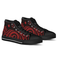 Marshall Islands High Top Shoes - Red Tentacle Turtle - Polynesian Pride