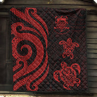 Tuvalu Premium Quilt - Red Tentacle Turtle - Polynesian Pride