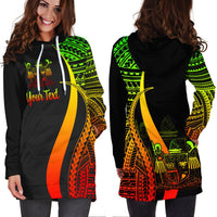 Fiji Women's Hoodie Dress - Reggae Polynesian Tentacle Tribal Pattern Crest - Polynesian Pride