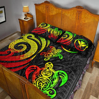 Hawaii Quilt Bed Set - Reggae Tentacle Turtle - Polynesian Pride