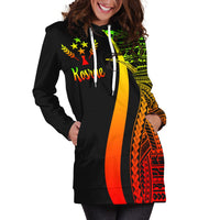 Kosrae Women's Hoodie Dress - Reggae Polynesian Tentacle Tribal Pattern - Polynesian Pride