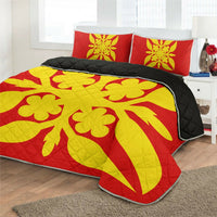 Hawaiian Royal Pattern Quilt Bed Set - Royal - G1 Style - AH - Polynesian Pride