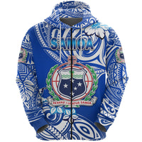 Manu Samoa Rugby Zip Hoodie Unique Vibes Coat of Arms White - Polynesian Pride