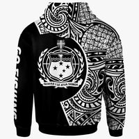 Samoa Zip Hoodie Hook Tattoo Black Color - Polynesian Pride