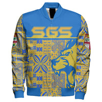 Suva Grammar School Sleeve Zip Bomber Jacket LT10 Unisex Blue - Polynesian Pride