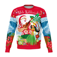 Hawaii Christmas Sweatshirt - Mele Kalikimaka Santa Claus Unisex Red - Polynesian Pride
