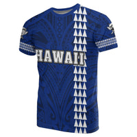 Hawaiian Islands Warrior Kakau Blue Polynesian T Shirt - Polynesian Pride