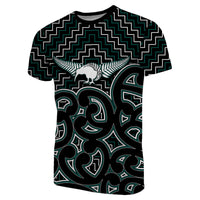 New Zealand T Shirt Maori Graphic Tee patterns Green LT6 Unisex Green - Polynesian Pride