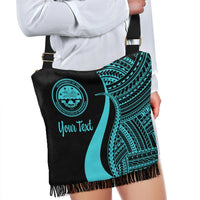 Federated States of Micronesia Custom Personalised Boho Handbag - Turquoise Polynesian Tentacle Tribal Pattern - Polynesian Pride