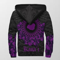 Kauai Map Hibiscus Polynesian Sherpa Hoodie - Lithe Style - AH - Polynesian Pride