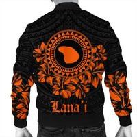 Lanai Map Hibiscus Polynesian Bomber Jacket - Lithe Style - AH - Polynesian Pride