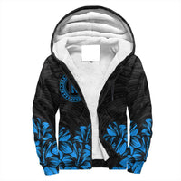 Nihoa Map Hibiscus Polynesian Sherpa Hoodie - Lithe Style - AH Blue - Polynesian Pride