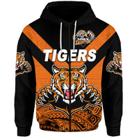 Custom Papua New Guinea Lae Snax Tigers Zip Hoodie Rugby Original Style Orange, Custom Text and Number LT8 - Polynesian Pride