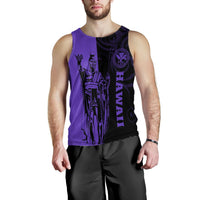 Hawaii King Polynesian Men's Tank Top - Lawla Style Purple - AH - Polynesian Pride
