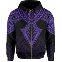 Hawaii Polynesian Hoodie Limited (Zip up) Tab Style Purple - Polynesian Pride