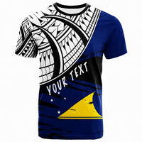 Tokelau Custom T Shirt Tokelau Flag Style With Claw Pattern Unisex Blue - Polynesian Pride