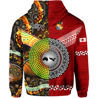 Tonga Ngatu and Australia Aboriginal Hoodie Together LT8 - Polynesian Pride