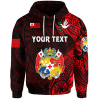 Custom Tonga Coat of Arms Hoodie Simple Vibes Red LT8 - Polynesian Pride