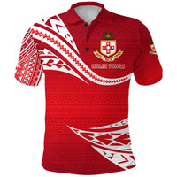 Custom Kolisi Tonga Polo Shirt Mate Maa Tonga Unique Version Red - Polynesian Pride