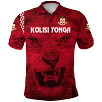 Custom Kolisi Tonga Polo Shirt Mate Maa Tonga Powerful Lion, Custom Text and Number - Polynesian Pride