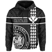 Polynesian Kakau Kanaka Seal of Hawaii Hoodie White - Polynesian Pride