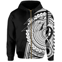 Hawaii Polynesian Zip Hoodie In My Heart Ryan Style White - Polynesian Pride