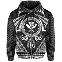 Polynesian Kakau Kanaka Turtle Map Hawaii Zip Hoodie Circle Style - Polynesian Pride