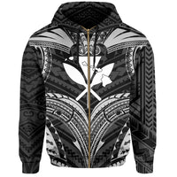 Polynesian Kanaka Shark Turtle Manta Ray Map of Hawaii Zip Hoodie - Polynesian Pride