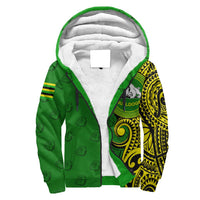 (Personalised) Hawaii - Kaimuki High Tribal Kakau Sherpa Hoodie AH Green - Polynesian Pride