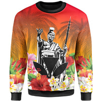 Hawaii Summer King Hibiscus Plumeria Sweat Shirt - Polynesian Pride