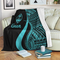 Guam Premium Blanket - Turquoise Polynesian Tentacle Tribal Pattern - Polynesian Pride