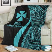 Wallis And Futuna Premium Blanket - Turquoise Polynesian Tentacle Tribal Pattern - Polynesian Pride