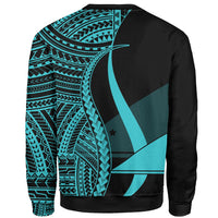 Tokelau Sweatshirt - Turquoise Polynesian Tentacle Tribal Pattern - Polynesian Pride