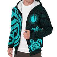 Northern Mariana Islands Sherpa Hoodie - Turquoise Tentacle Turtle - Polynesian Pride