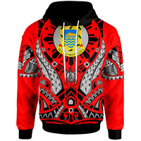 Tuvalu Hoodie Tribal Sun Tattoo Red Color Unisex Red - Polynesian Pride