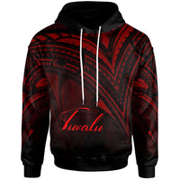Tuvalu Hoodie Red Color Cross Style Unisex Black - Polynesian Pride