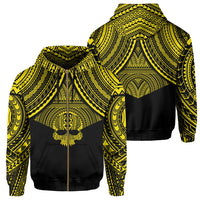 Polynesian Skull Hawaii Zip Hoodie Yellow Circle Style Unisex Yellow - Polynesian Pride