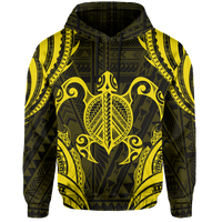Polynesian Turtle Kanaka Maoli Hawaii Hoodie Yellow - Polynesian Pride