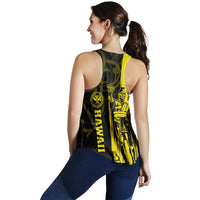 Hawaii King Polynesian Women's Racerback Tank - Lawla Style Yellow - AH - Polynesian Pride