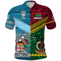 Vanuatu Fiji Polo Shirt Together Bright Color LT8 - Polynesian Pride