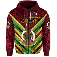 Vanuatu Special Independence Anniversary Zip Hoodie Creative Style Red LT8 - Polynesian Pride