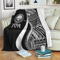 Federated States of Micronesia Premium Blanket - White Polynesian Tentacle Tribal Pattern - Polynesian Pride