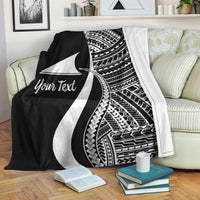 Tokelau Custom Personalised Premium Blanket - White Polynesian Tentacle Tribal Pattern - Polynesian Pride