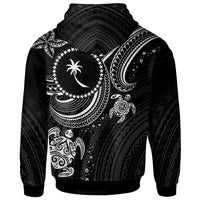 Chuuk Custom Zip up Hoodie White Turtle - Polynesian Pride