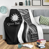 Nauru Custom Personalised Premium Blanket - White Polynesian Tentacle Tribal Pattern - Polynesian Pride